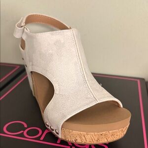 Corkys Cream Wedge Sandals